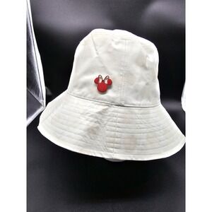 Disney Parks White With Glitter Polka Dots Bucket Hat Minnie Mouse Pin - Adult